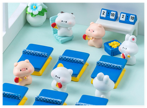 Mini decoración artística 3D resina dibujos animados jardín Mesa <span class=keywords><strong>tenis</strong></span> animales gato conejo vaca cerdo marcador figuritas juguete deportivo para niños - Product Image 3