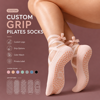 Chaussettes de yoga et de danse pour femmes, en coton, pour fitness en intérieur, Pilates, antidérapantes, séchage rapide, écologiques, avec logo sur le bord, personnalisables