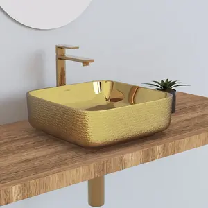 Hot Sale New Design Goldene Waschbecken Designer Farbe Waschbecken Gefäß Waschbecken für Badezimmer