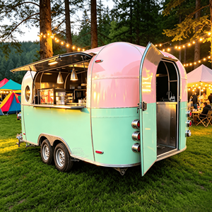 Stainless Steel Kiosk Modern Food Trailer Commercial Coffee Cart Coffee Shop Cart <b>Bbq</b> Smoker Trailer - Product Image 2