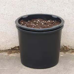 Hitam/Hijau galon pembibitan kentang tumbuh wadah dengan dua pegangan dua lapisan mudah untuk mencapai pot tanaman untuk penggunaan lantai