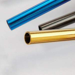 Paille <span class=keywords><strong>color</strong></span>ée pour <span class=keywords><strong>Crazy</strong></span> Part courbée, en métal acier inoxydable avec brosse de nettoyage, 1 pièce - Product Image 4