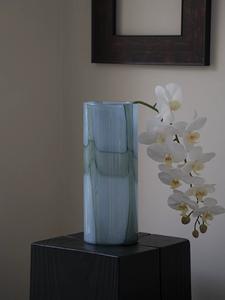 Вазы RYLAVA из выдувного стекла: цилиндрические, с витыми бело-фиолетовыми узорами под мрамор, современные, для свадебных и гидропонных цветочных композиций - Product Image 5