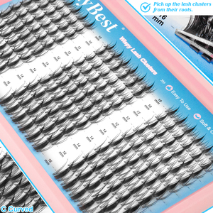 Kit de cils en grappe à marque privée, effet naturel, bande fine, volume 180 pièces, grande capacité - Product Image 1