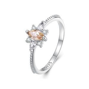<span class=keywords><strong>Opale</strong></span> exquise petite bague principale en pierre femme <span class=keywords><strong>noble</strong></span> et élégante style de cour 925 bijoux en argent - Product Image 1