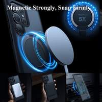 Coque de téléphone magnétique avec support d'anneau pour Samsung Galaxy S24 Ultra Plus Coque arrière translucide et mate avec porte-anneau