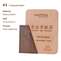 Plaque de reconnaissance personnalisée en bois de hêtre gravée au laser – Cadeau d'entreprise pour récompense, reconnaissance, ou sommet professionnel