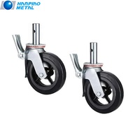 Hanpiao 3 "4" 5 "6" 8 "roulette pivotante de frein roue de verrouillage industrielle pour chariot roulettes PU
