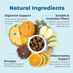 Friandises à mâcher molles pour les glandes anales à la citrouille pour chiens et chats, enzymes digestives, supplément de fibres, vitamine B12, oméga-369, absorption rapide, 2 ans - Product Image 4