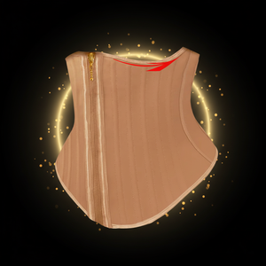 Corset amincissant post-partum en latex sous-poitrine avec 25 baleines en acier, fermeture éclair et compression courte pour le ventre et l'abdomen - Product Image 2