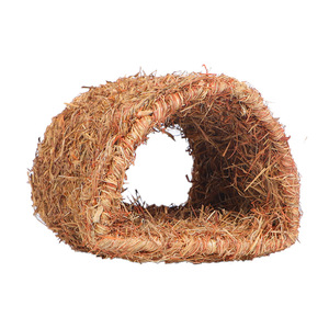 Lit pour animaux de compagnie en paille tressée fait main, rond, moyen, écologique, pour chats, lapins, hamsters, style nid d'oiseau - Product Image 5