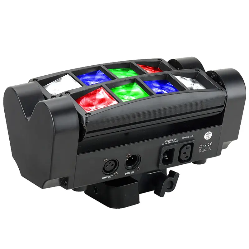 Mini Spider 8X3W Rgbw Enkele Kleur Led Moving Head Licht Voor Crazy Dj Nachtclub Disco