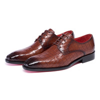 Chaussures habillées à lacets pour hommes en cuir véritable, respirantes et résistantes à l'usure, avec étiquette et boîte d'origine.