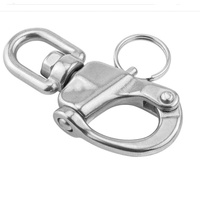 Manilles pivotantes en acier inoxydable avec anneau en D pour laisse de chien/porte-clés