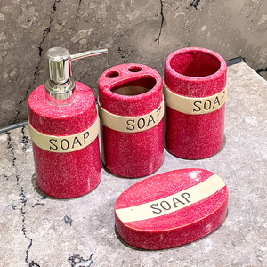 Ensemble <span class=keywords><strong>de</strong></span> <span class=keywords><strong>comptoir</strong></span> <span class=keywords><strong>de</strong></span> vanité en céramique Kit <span class=keywords><strong>de</strong></span> 4 pièces <span class=keywords><strong>tasse</strong></span> à dents et porte-savon pour chambre d'hôtel zone <span class=keywords><strong>de</strong></span> lavage familiale et utilisation en appartement - Product Image 6