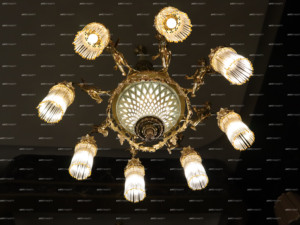 Lámpara Colgante Decorativa de Cristal con Flecos, Bañada en Oro de 24K, con Ocho Ángeles de Latón y Cerámica, para Decoración de Villas - Product Image 4