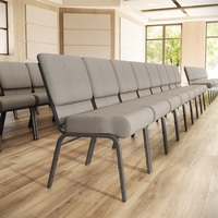 Chaise d'église empilable en tissu interlock bleu marine, mobilier d'auditorium, chaise de pupitre en tube d'acier durable, prix d'usine