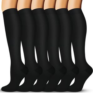 Calcetines de compresión deportivos de punto estampados 100% algodón para otoño, talla grande, unisex, para pantorrillas anchas, 15-20 mmHg, al por mayor - Product Image 1