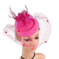 HZO-22050 Topi Pesta Teh Kentucky Derby Bahan Satin Bulu dengan Bandana untuk Pernikahan, Gereja, dan Pengantin Wanita serta Gadis