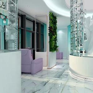 LUX Modern Cosmetic Shop Interior Design Perfume Skincare Store Elegant Showcases <b>Decor</b> <b>MDF</b> Wood Stainless Steel 5-Year Warranty - Product Image 1