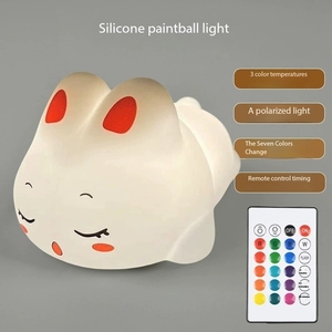 <span class=keywords><strong>Lampe</strong></span> en Silicone <span class=keywords><strong>Lapin</strong></span> Mignon Lumière Rechargeable USB Petite Veilleuse Grand Visage <span class=keywords><strong>Lampe</strong></span> en Silicone <span class=keywords><strong>Lapin</strong></span> pour Chambre d'Enfant - Product Image 2