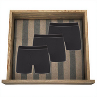 Everlast Lot de 3 Boxers Trunks Homme Noir Uni en Coton Mélangé Tricoté à Séchage Rapide ODM