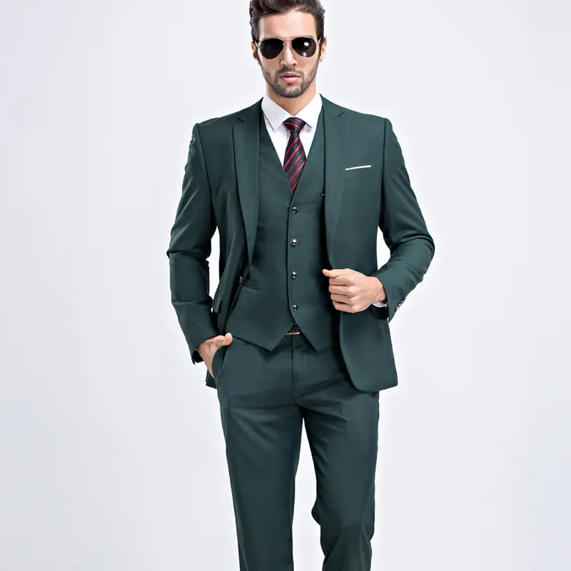 Manufacturer Casual Luxury 3 piece men's wedding suit fashion men's slim solid color business office suit sets for men