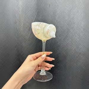 Cristal de concha natural hecho a mano | Copa de Martini pulida | Copa de concha sostenible para restaurantes y compradores mayoristas. - Product Image 1