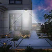Lampe solaire LED murale de jardin étanche IP44, lampe extérieure avec capteur de mouvement PIR, 6500K, angle de faisceau de 120 degrés