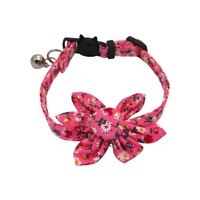 Collier pour chat à imprimé floral avec ornement tournesol détachable, style campagnard, collier à dégagement rapide