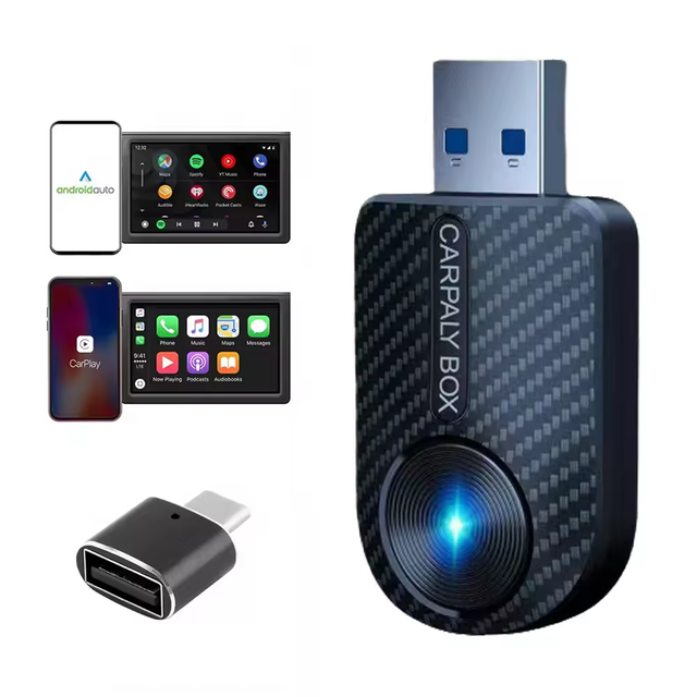 MINI Wireless CarPlay Adapter 2 in 1 Wired to Wireless Plug and Play Auto Connect Fast Stable for iPhone Android Auto