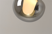 Suspension en verre gris fumée moderne lumière blanche chaude 220V AC lustre de plafond lumière aluminium pierre interrupteur maison bureau Villa