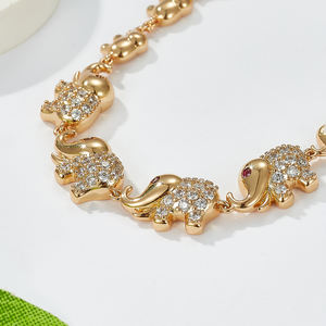 سوار يد نسائي على شكل فيل من الزركون من Aivenchy، 17 سم، تصميم مخصص، سوار تنس ذهبي بحلقات من الزركون 3 مم 18 سم - Product Image 5