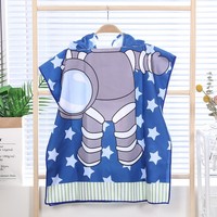Mermaid Printed Kids Poncho Toalla de playa Venta al por mayor Kid Bath Robe Luxury Hooded Albornoz 60% algodón 40% poliéster