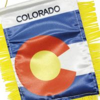 Drapeau décoratif personnalisé Colorado 150e anniversaire, mini-guirlande 10x15cm pour vitre de voiture avec ventouse, bannière de l'État du Colorado à franges en polyester