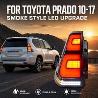 Feux arrière à LED fumés transparents pour Toyota Land Cruiser Prado LC150 2010-2017 avec clignotants séquentiels dynamiques