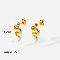 Boucles d'oreilles vintage étanches en acier inoxydable torsadé, plaqué or et rhodium, bijoux