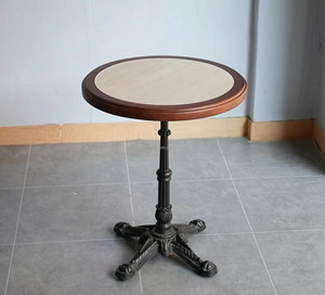 <span class=keywords><strong>Table</strong></span> carrée rétro en bois avec plateau en <span class=keywords><strong>marbre</strong></span>, base en <span class=keywords><strong>fonte</strong></span> à quatre pieds, <span class=keywords><strong>table</strong></span> de <span class=keywords><strong>bistrot</strong></span> pour café, restauration, hôtellerie - Product Image 2