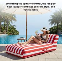 Chaise longue gonflable pour piscine avec housse de protection