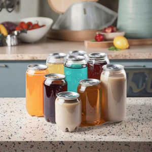 Cấp Thực Phẩm Dễ Dàng Mở Pet Bao Bì Chai Nước Ép Trái Cây Đồ Uống Có Thể Tùy Chỉnh In Logo Rõ Ràng Pet Nhựa Soda Có Thể - Product Image 5