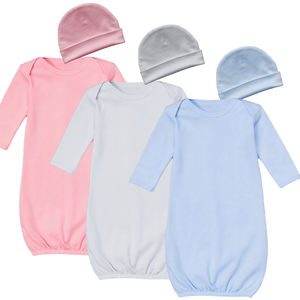 Custom Monogram <strong>Gown</strong> Infant Baby Coming Home Outfit 100% Cotton Baby Boy Shower Gift Cotton Baby Sleeping <strong>Gown</strong> - Product Image 2