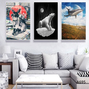 Set di 3 <span class=keywords><strong>Quadri</strong></span> su Tela Astratti <span class=keywords><strong>Moderni</strong></span>, Dipinto Triptico per Decorazione di Hall di Hotel e Arredamento Interno - Product Image 5