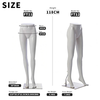 Mannequin femme double corps entier sur pied 543 pour présentation de pantalons et jupes, en plastique ABS incassable, directement de l'usine