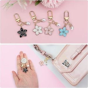 Llaveros Personalizables con Flores Bonitas para Mujer, Colgantes Florales para Bolsos, Llaveros Estéticos, Accesorios para Llaveros, Colgantes para Carteras - Product Image 5