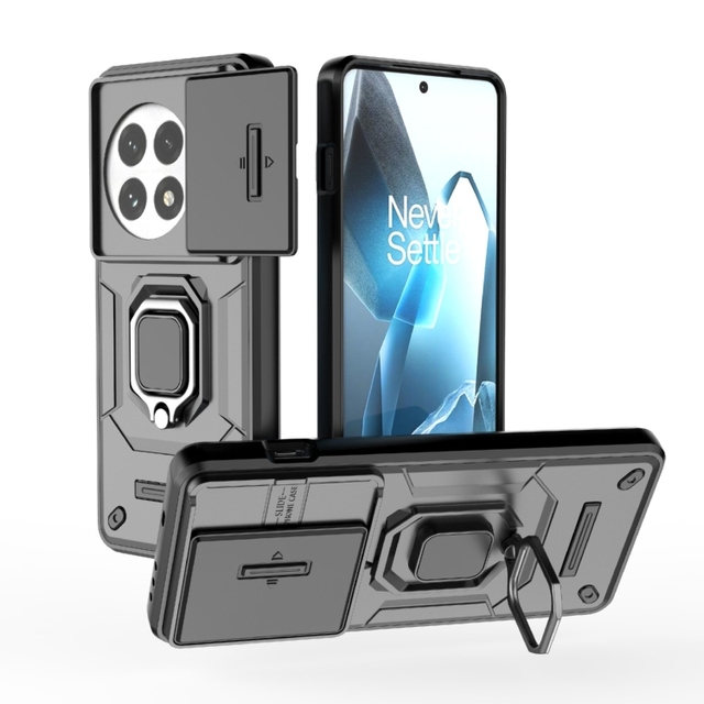 For OnePlus 13 5G Case, Sliding Camshield TPU PC Shockproof Protective Mobile Phone Case With Holder