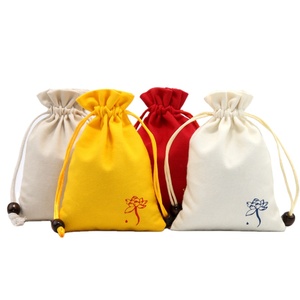 Bolsa de Lona Ecológica con Cordón Doble y Cuentas de Madera, Personalizable con Logotipo, para Regalos - Product Image 1