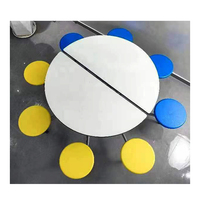 Table à manger pliante octogonale 7 places, pieds chromés, MDF 18 mm d'épaisseur, design moderne, garantie 15 ans, mobile, multifonctionnelle, pour l'école