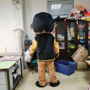 Top qualité en <span class=keywords><strong>peluche</strong></span> noir mâle <span class=keywords><strong>docteur</strong></span> mascotte Costume cheveux noirs veste noire mâle médecin personnalisé mascotte Costumes pour enfants fête - Product Image 3