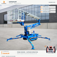 Nacelle araignée chenillée 16m 18m, 227kg, certifiée CE ANSI, plateforme de travail aérien pour la maintenance des bâtiments