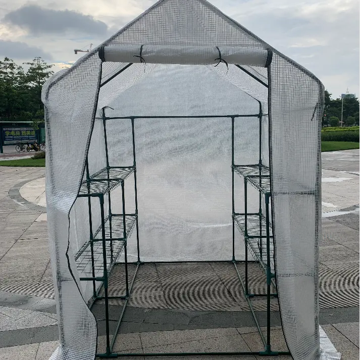 Mini domates büyüyen taşınabilir Pe örgü bahçe küçük Polytunnel Walk-in sera takviyeli çerçeve